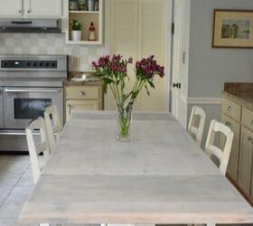 a hot mess turned into whitewashed farmhouse table, painted furniture