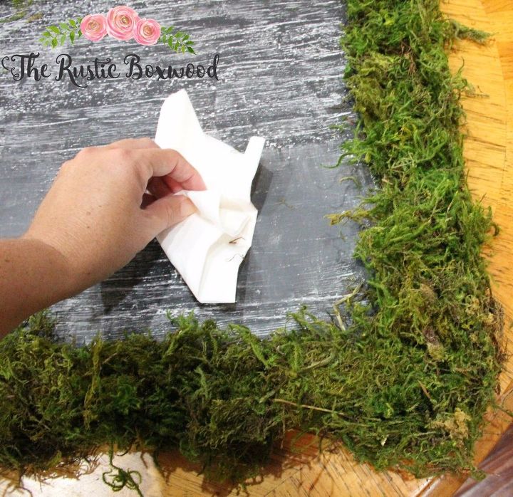 how to make a rustic moss chalkboard, chalkboard paint, crafts, how to