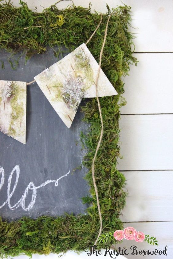 how to make a rustic moss chalkboard, chalkboard paint, crafts, how to