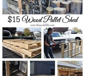  15 wood pallet shed, outdoor living, pallet