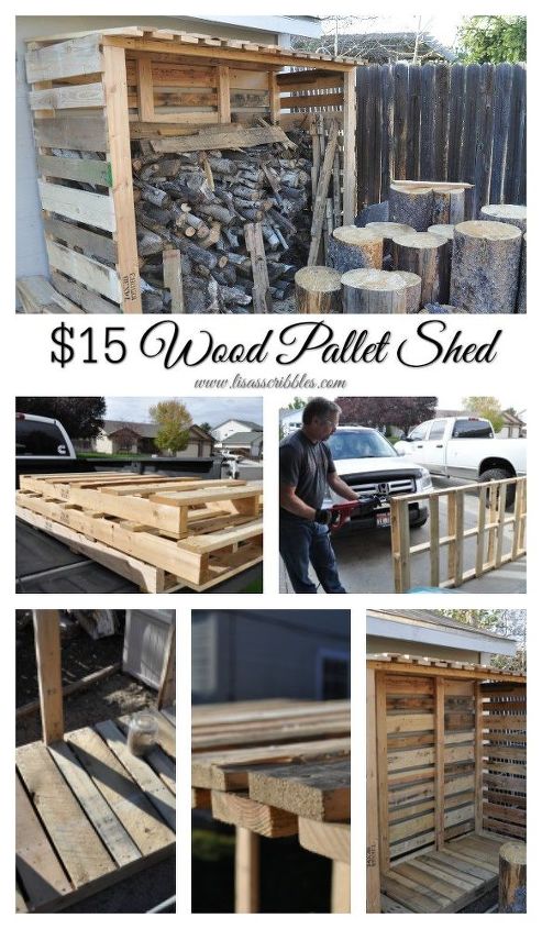  15 wood pallet shed, outdoor living, pallet