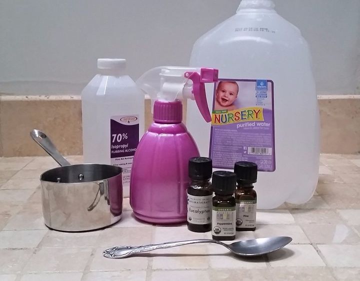 diy holiday spray to make your faux christmas tree smell like real, Three ingredients is all you need