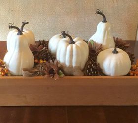 s make your thanksgiving table look amazing with these quick decor ideas, home decor, painted furniture, Fill a wooden box with pumpkins