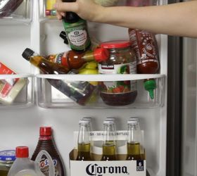 a neat way to organize your fridge, appliances, organizing