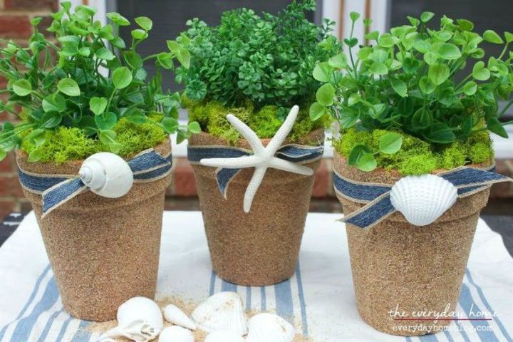 shut the front door these sand decorating techniques are stunning, Or glue it onto terra cotta pots