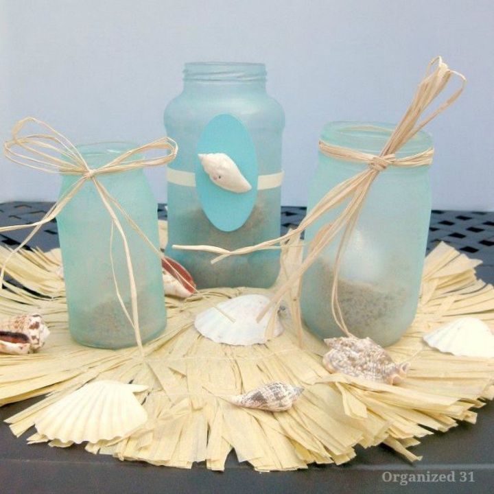 shut the front door these sand decorating techniques are stunning, Turn mason jars into beachy lanterns