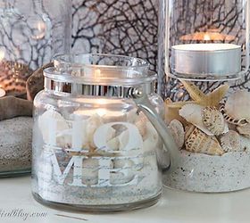 shut the front door these sand decorating techniques are stunning, Pair it with seashells for beautiful lanterns