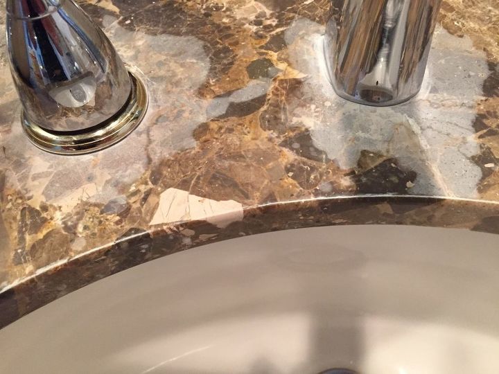 q i used a cleaner to remove build up on this countertop and it removed, countertops, furniture repair, home maintenance repairs