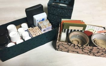 Tissue Box Turned Storage Bins