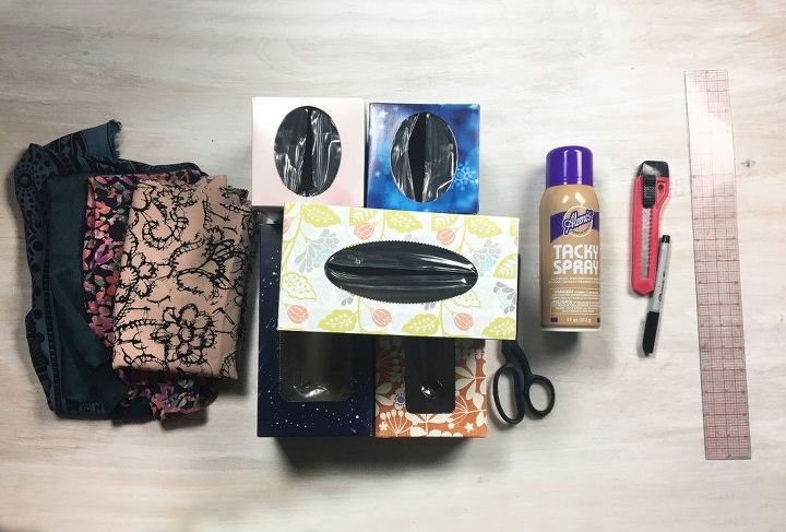 tissue box turned storage bins