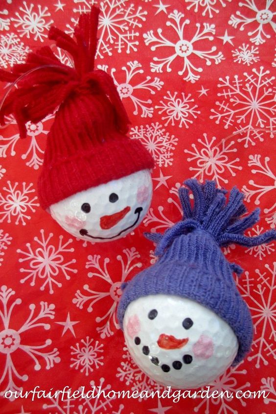 boneco de neve ornaments de bolas de golfe, Fa a uma variedade de cores e rostos