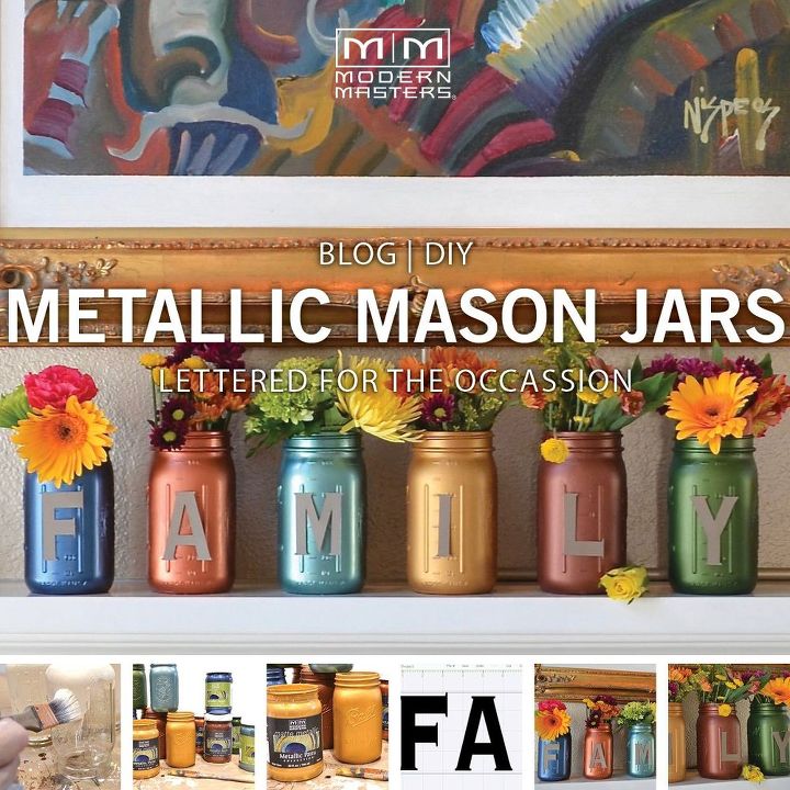 thanksgiving diy lettered metallic mason jars, mason jars