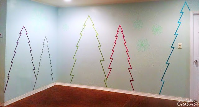 utiliza washi tape para hacer un pas de las maravillas de invierno en tus paredes