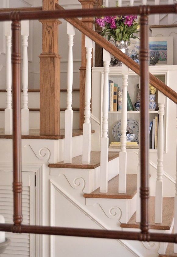 s get rid of your carpet staircase without hiring a contractor, stairs, reupholster, Replace the treads with beautiful wood