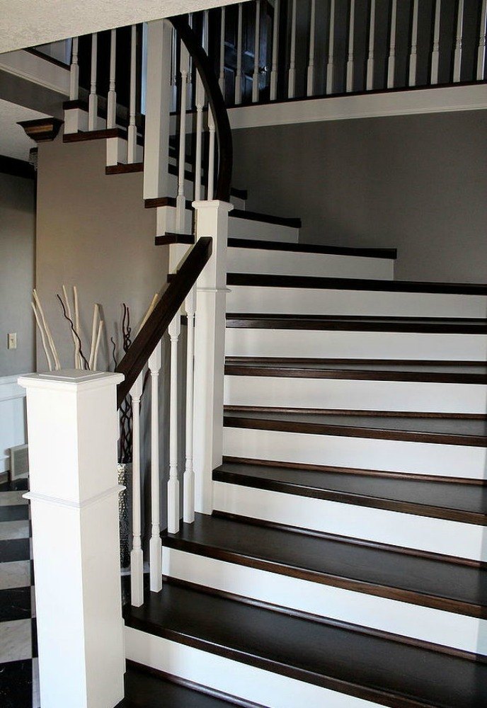 staircase curved remodel carpet stairs without diy contractor renovation rid start remodelaholic handrail hometalk hiring
