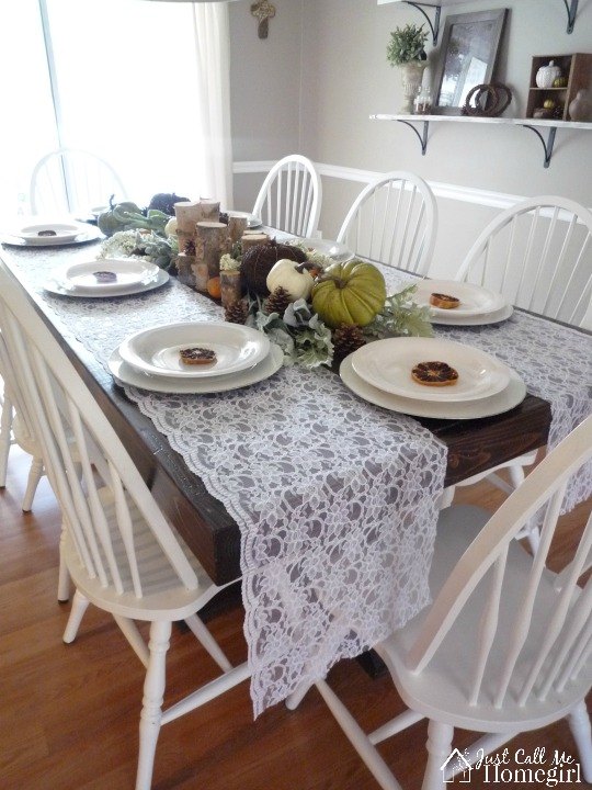 rustic and lace thanksgiving tablescape, seasonal holiday decor, thanksgiving decorations