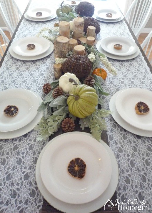 rustic and lace thanksgiving tablescape, seasonal holiday decor, thanksgiving decorations