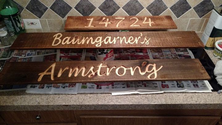 diy engraved pallet signs, crafts, pallet, After sealing with Thompson s