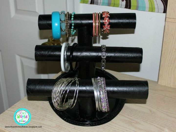 21 jewelry organizing ideas that are better than a jewelry box, These stacked paper towel rolls