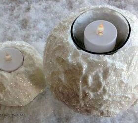 s cut up styrofoam for these breathtaking christmas ideas, christmas decorations, Turn them into winter snowy candle holders