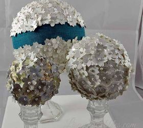 s cut up styrofoam for these breathtaking christmas ideas, christmas decorations, Pin them with pearls and flowers