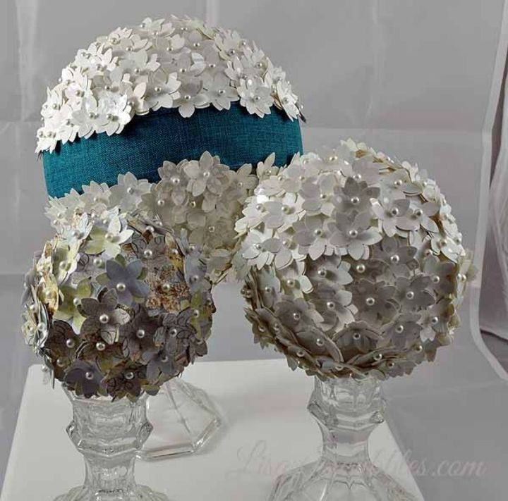s cut up styrofoam for these breathtaking christmas ideas, christmas decorations, Pin them with pearls and flowers