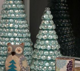s cut up styrofoam for these breathtaking christmas ideas, christmas decorations, Glue them into glass gem Christmas trees