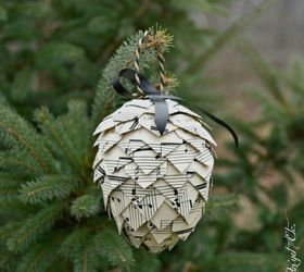 s cut up styrofoam for these breathtaking christmas ideas, christmas decorations, Glue them into musical pinecones