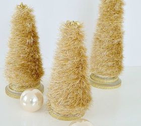 s cut up styrofoam for these breathtaking christmas ideas, christmas decorations, Or with frilly gold yarn