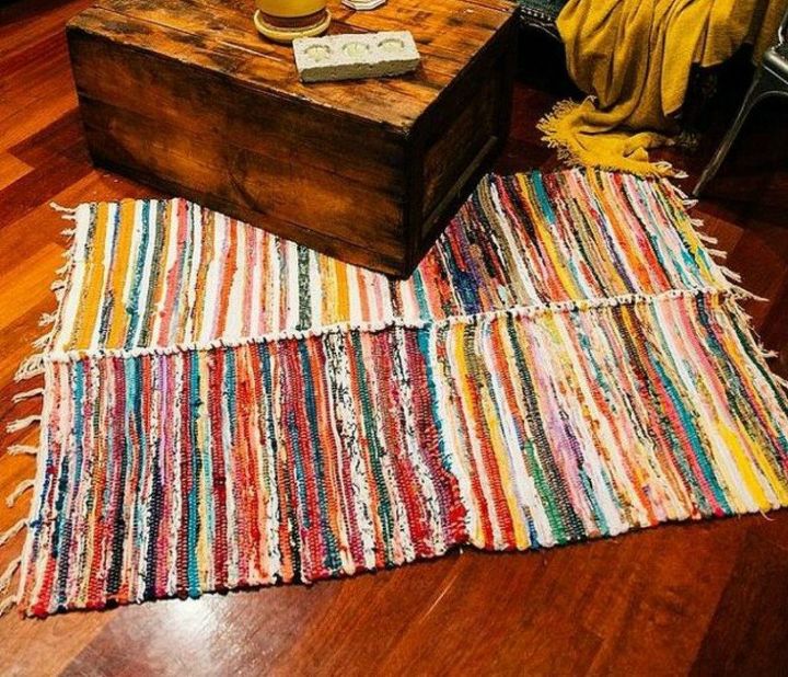 s transform dollar store rugs with these 11 stunning ideas, reupholster, Crochet some together to get a designer look