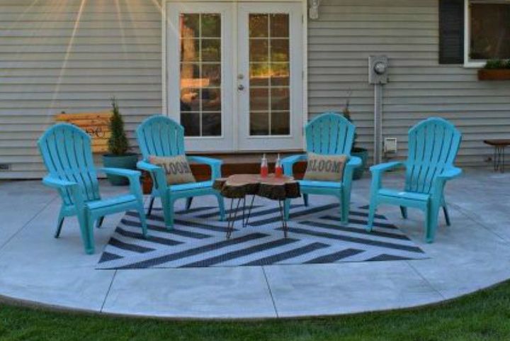 s transform dollar store rugs with these 11 stunning ideas, reupholster, Brighten up a cheap rug for your patio