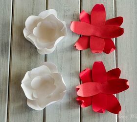 make beautiful 3d christmas flower wreaths using card stock paper, crafts, gardening, wreaths