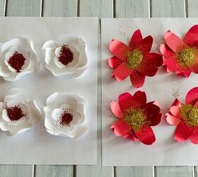 make beautiful 3d christmas flower wreaths using card stock paper, crafts, gardening, wreaths