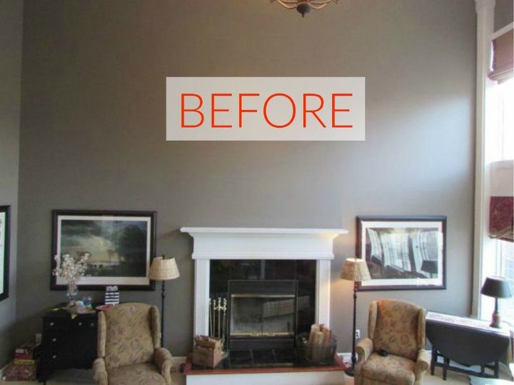 10 jaw dropping fireplace makeovers we can t stop looking at, Before A tall and bare wall