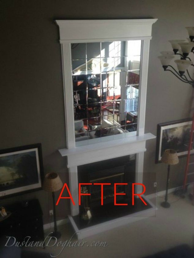 10 jaw dropping fireplace makeovers we can t stop looking at, After A stunning beveled mirror
