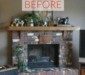 10 jaw dropping fireplace makeovers we can t stop looking at, Before A typical brick fireplace
