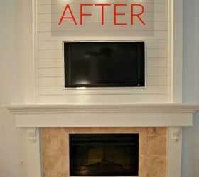 10 jaw dropping fireplace makeovers we can t stop looking at, After A stunning and simple shiplap wall