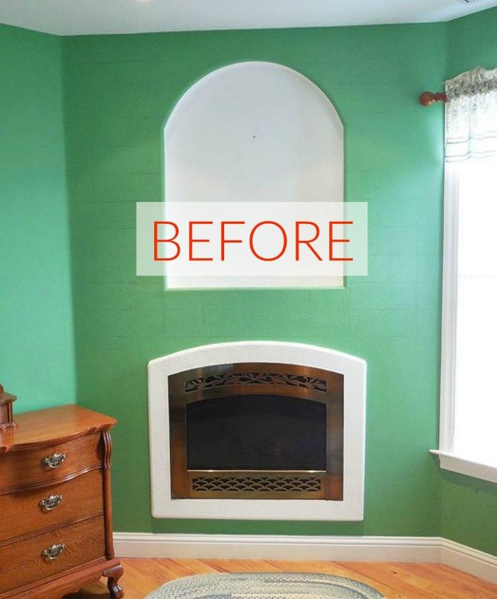 10 jaw dropping fireplace makeovers we can t stop looking at, Before A dull and green area