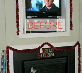 10 jaw dropping fireplace makeovers we can t stop looking at, Before A small TV area with no character