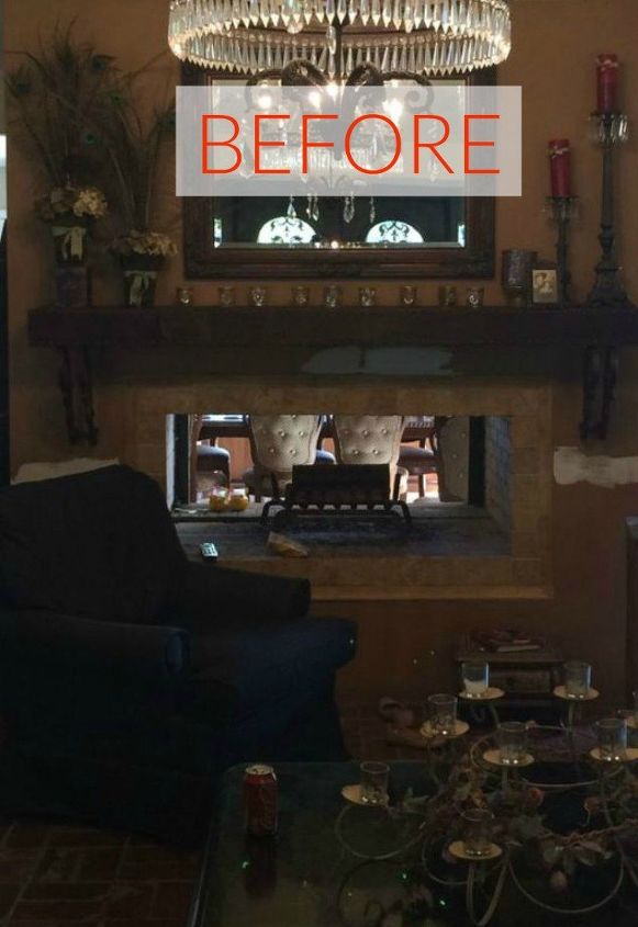 10 jaw dropping fireplace makeovers we can t stop looking at, Before A dark and spooky seating place