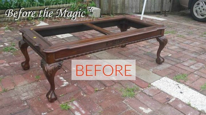 s 10 surprising ways to turn old furniture into extra seating, painted furniture, Before A used french coffee table