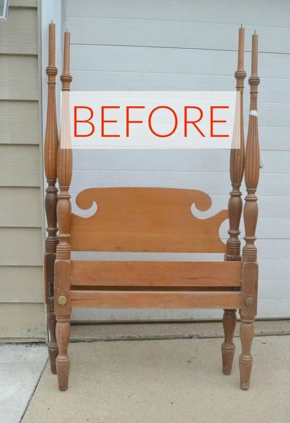 s 10 surprising ways to turn old furniture into extra seating, painted furniture, Before And old bed frame