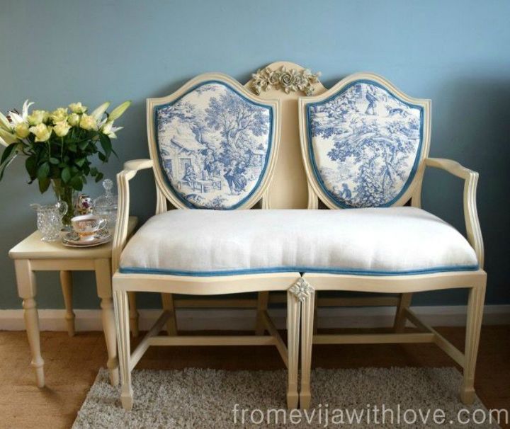 10 formas sorprendentes de convertir un mueble viejo en un asiento extra, Despu s Un impresionante banco de estilo franc s