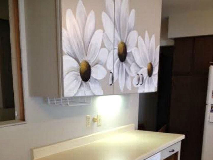 s transform your kitchen cabinets without paint 11 ideas , kitchen cabinets, kitchen design, Add some art to your cabinets