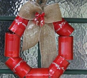 s tired of christmas wreaths try these ideas instead, crafts, wreaths, String some painted tin cans together