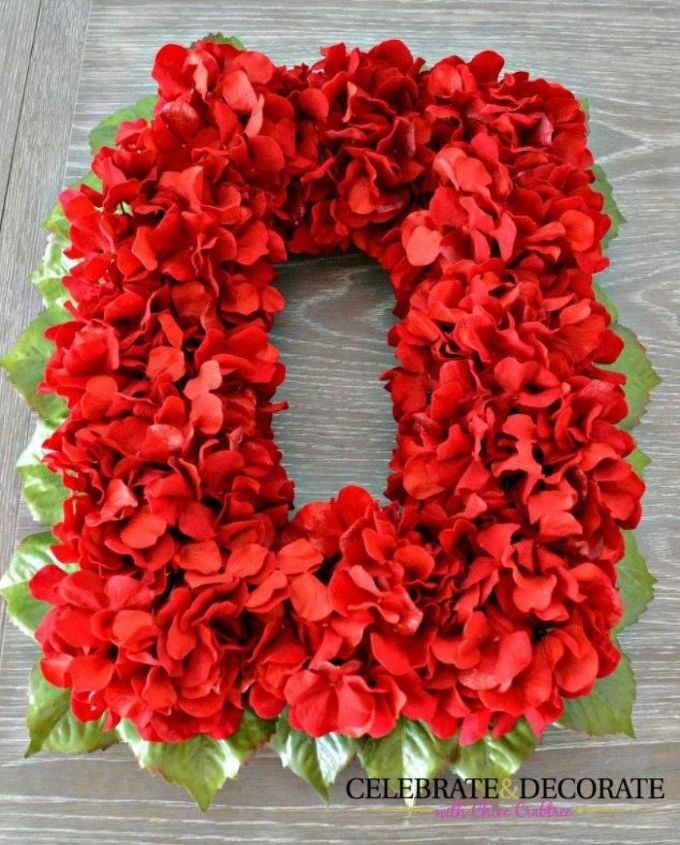 s tired of christmas wreaths try these ideas instead, crafts, wreaths, Make one out of fake hydrangeas