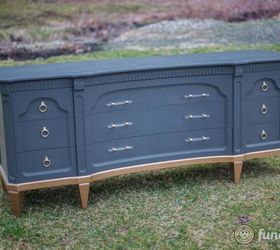 gold dipped navy dresser set, painted furniture