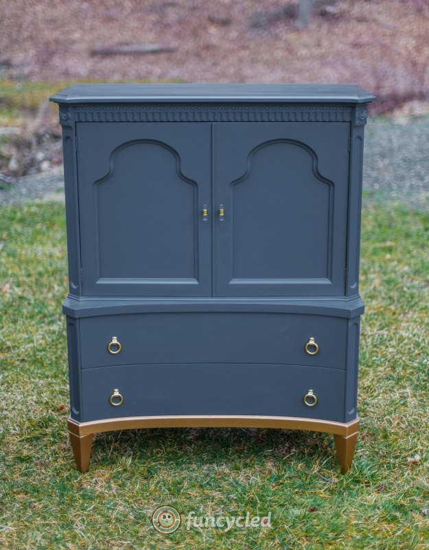 gold dipped navy dresser set, painted furniture