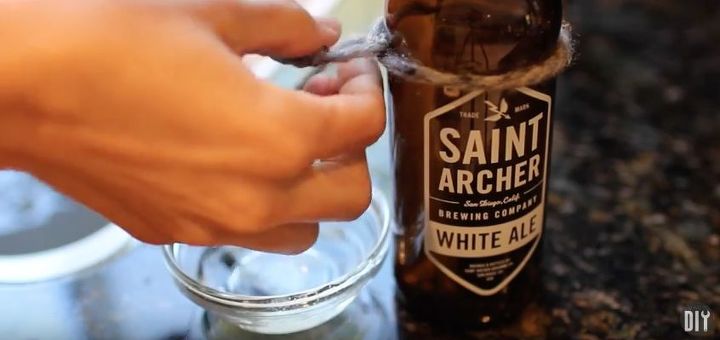 diy beer bottle glass cutting candles