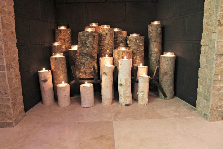 rustic branch candles
